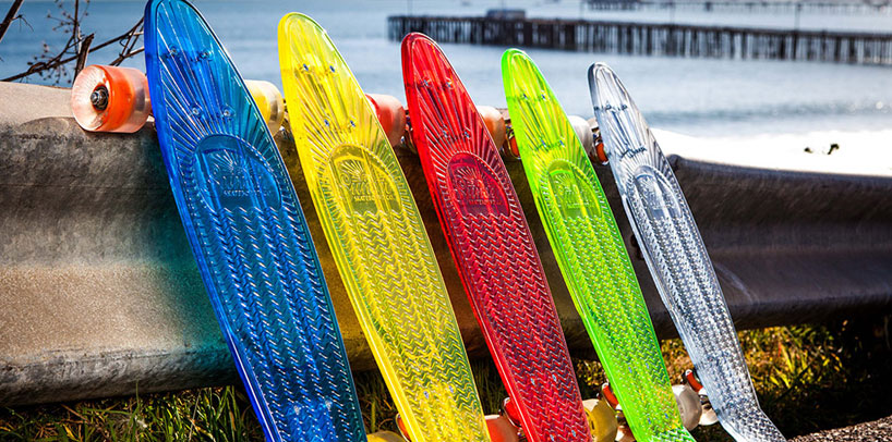 self-illuminating transparent cruisers by sunset skateboards
