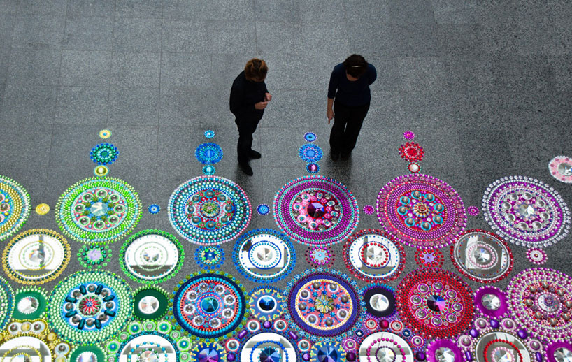suzan drummen: kaleidoscopic crystal floor installations 