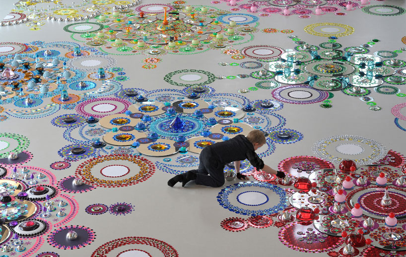 suzan drummen: kaleidoscopic crystal floor installations 