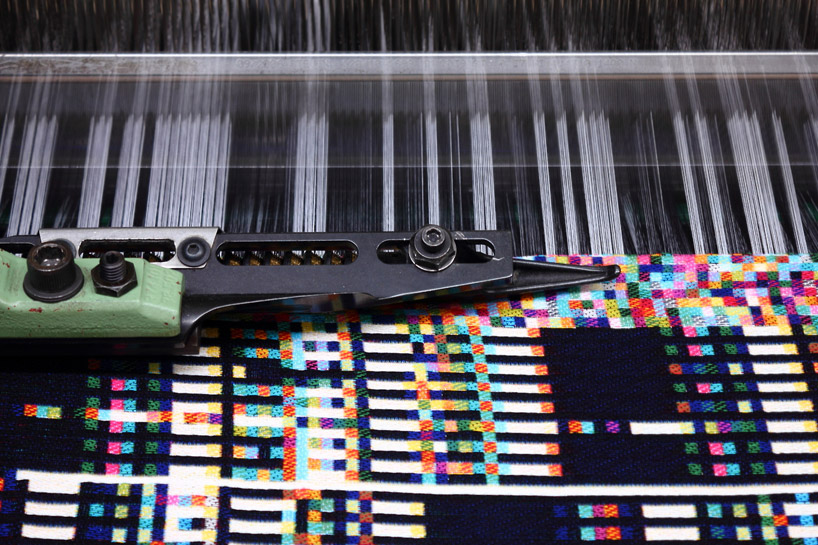 textiles made from computer binary data by phillip stearns