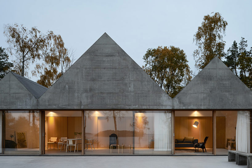 concrete gabled summerhouse lagno by tham & videgard