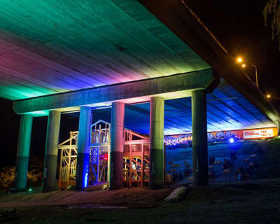 abandoned bridge urban intervention by esterni + atrium studio