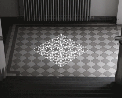 time tiling video projections by pablo valbuena