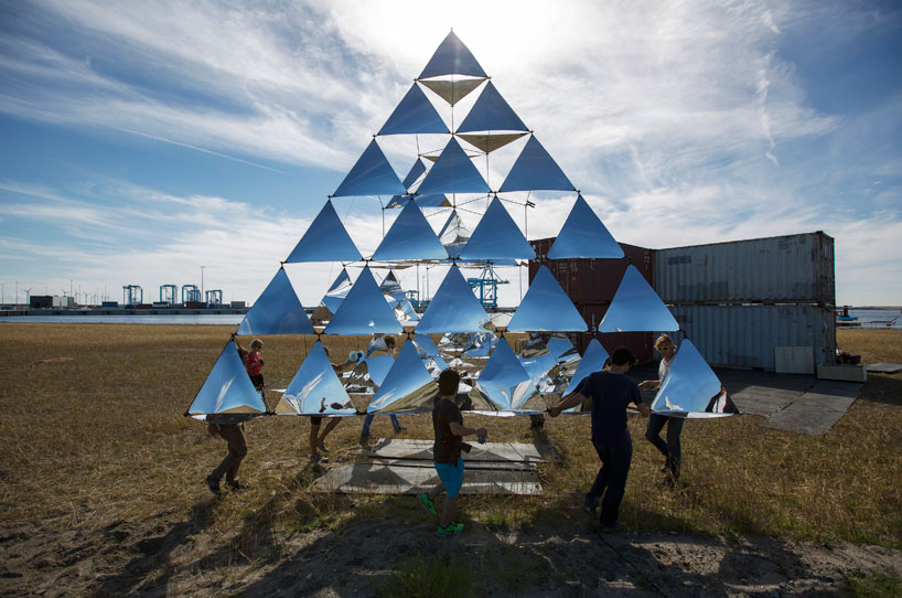 tomas saraceno's solar bell floating sculpture takes flight