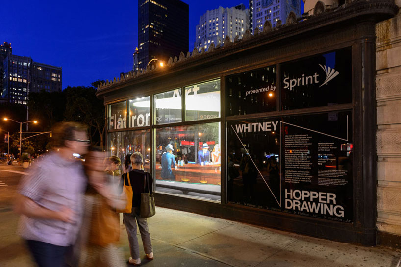 edward hopper's nighthawks recreated as 3D pop-up installation