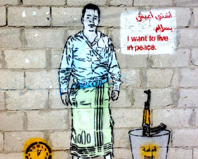 12th hour graffiti campaign in yemen surfaces political concern
