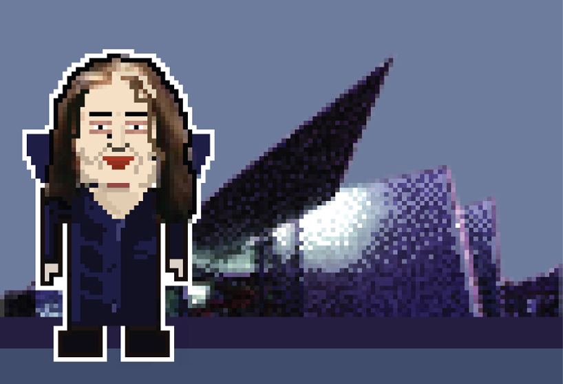 8-bit pixelated starchitect portraits by federico babina