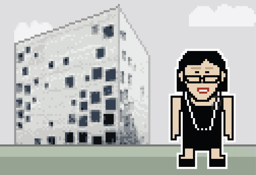 8-bit pixelated starchitect portraits by federico babina