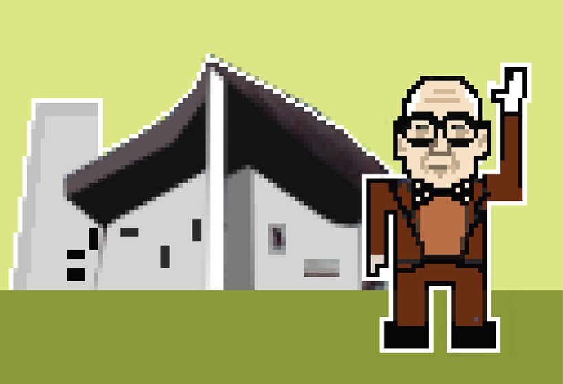 8-bit pixelated starchitect portraits by federico babina