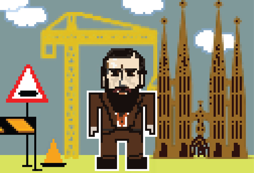 8-bit pixelated starchitect portraits by federico babina