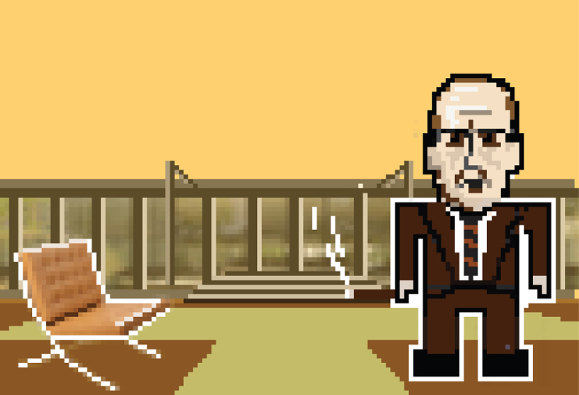 8-bit pixelated starchitect portraits by federico babina