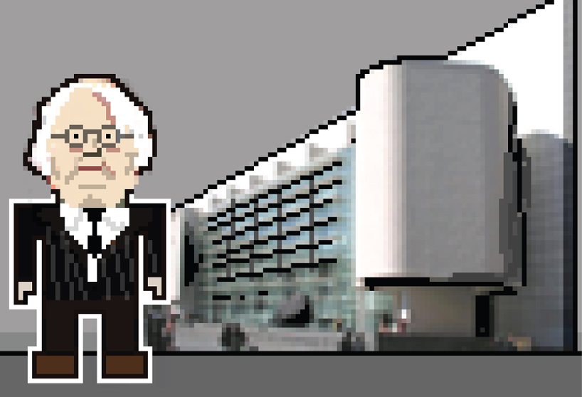 8-bit pixelated starchitect portraits by federico babina