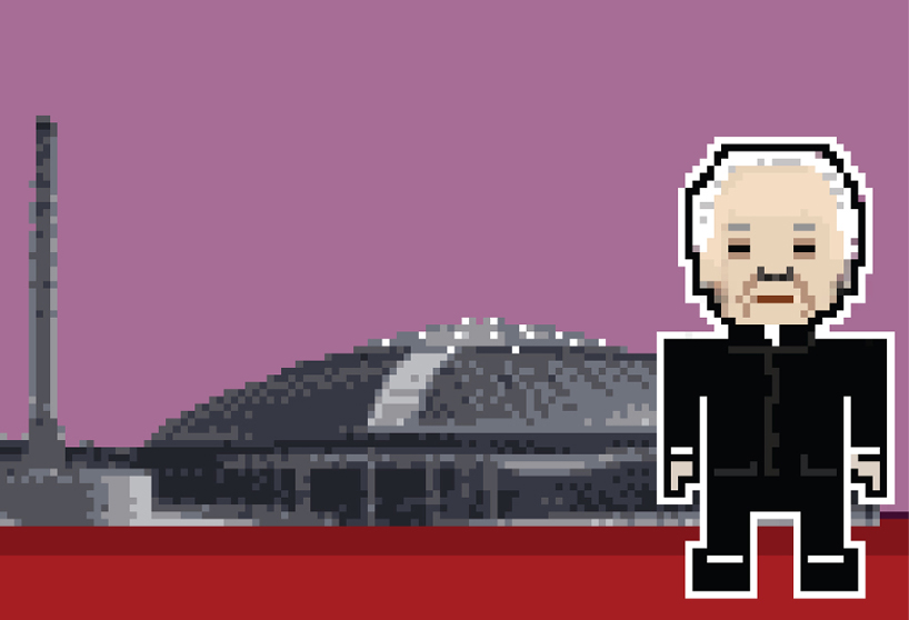 8-bit pixelated starchitect portraits by federico babina