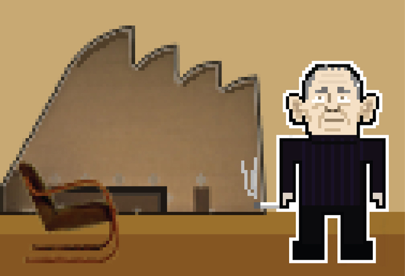 8-bit pixelated starchitect portraits by federico babina