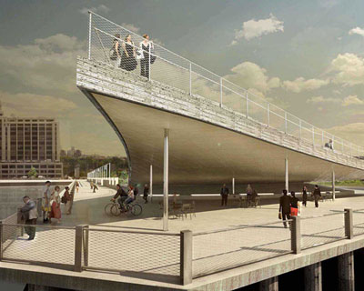BIG unveils sweeping shell for pier 6 of brooklyn bridge park 
