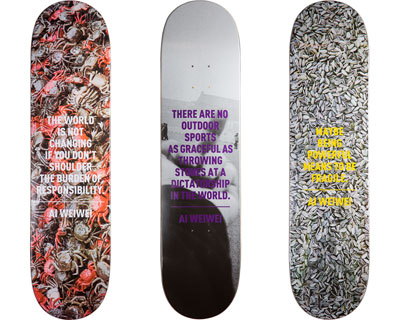 ai weiwei designs skateboard decks for the sk8room