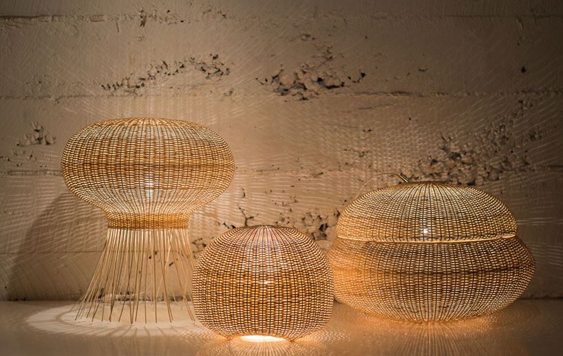 claesson koivisto rune: wicker lamps for made in mimbre