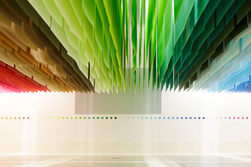 emmanuelle moureaux creates a floating volume of 100 colors