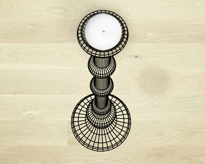 studio cheha: 3D optical illusion flat-light candle holder