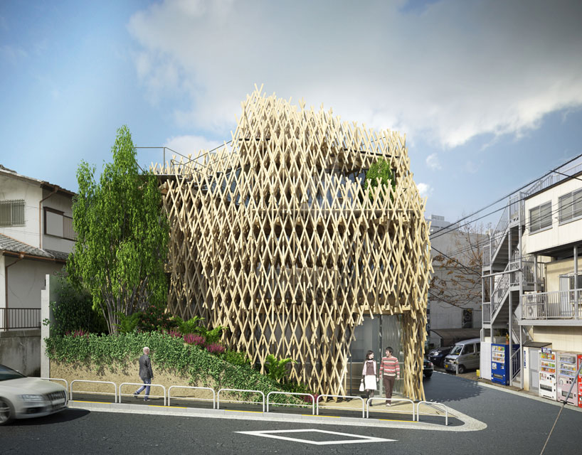 kengo kuma wraps sunny hills japan shop in wood