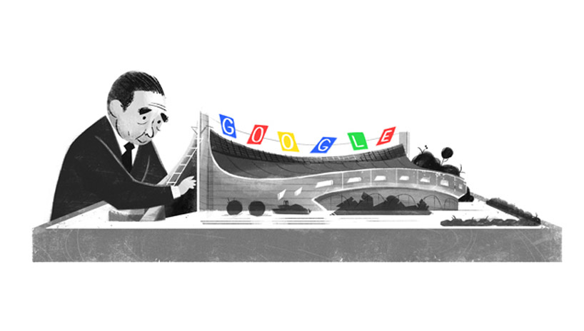 kenzo tange: 100th anniversary birthday google doodle  