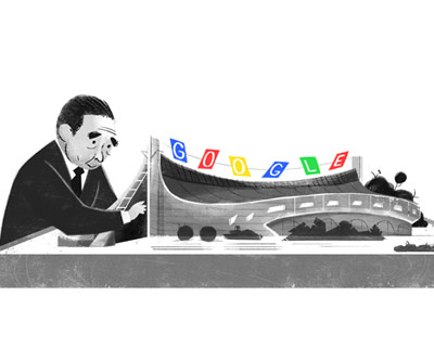 kenzo tange: 100th anniversary birthday google doodle  