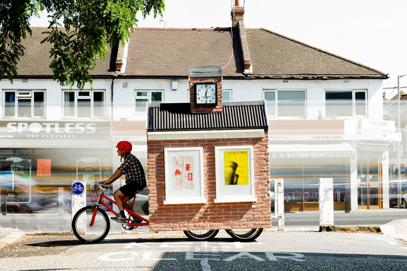 mobile town square by spacemakers bikes into north london