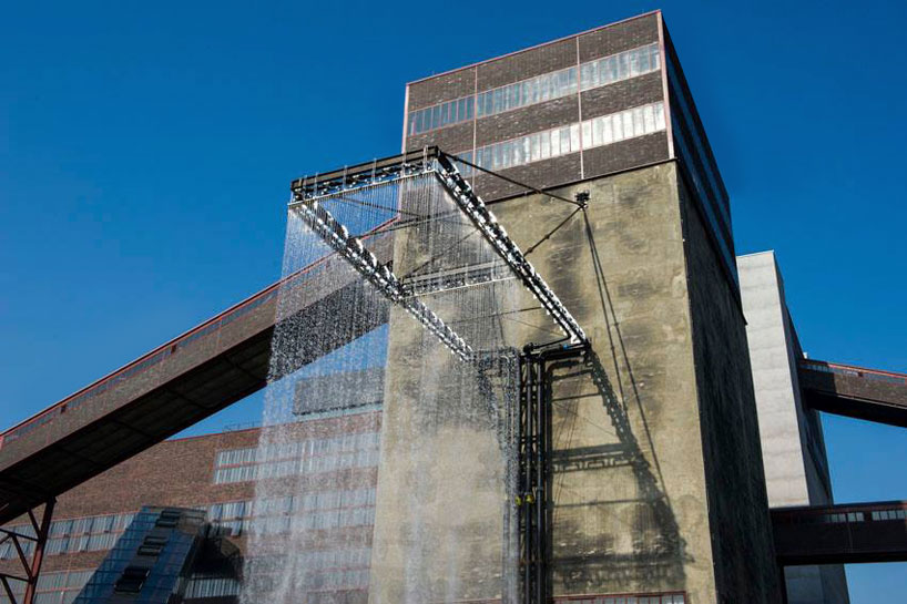 random international builds towering shower at ruhrtriennale