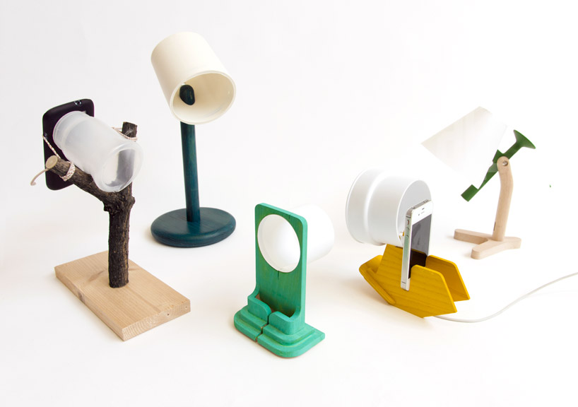 ready-made smartphone charging dock lamps by raw edges studio