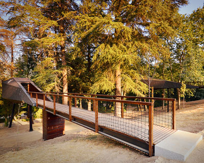 tree snake houses slither between trees at pedras salgadas park