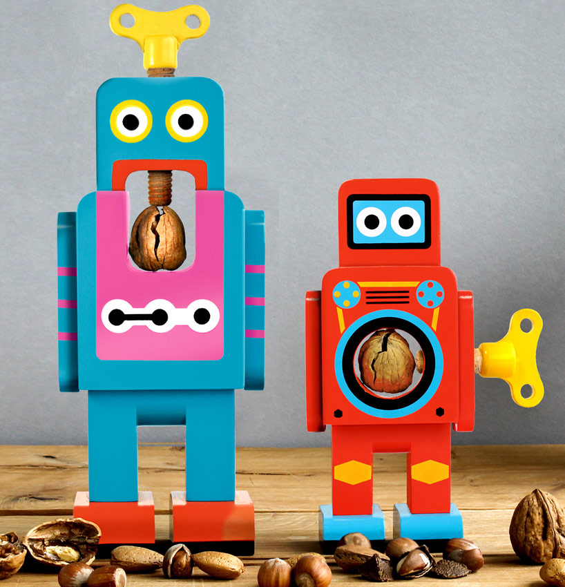 suck uk: wooden robot nutcrackers by matthias zschaler