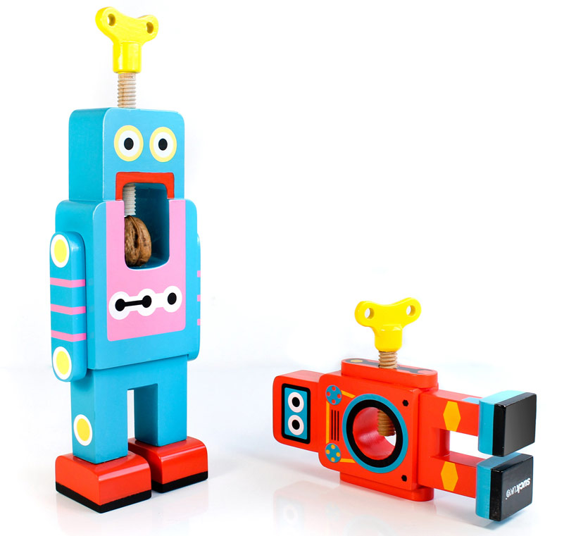 suck uk: wooden robot nutcrackers by matthias zschaler