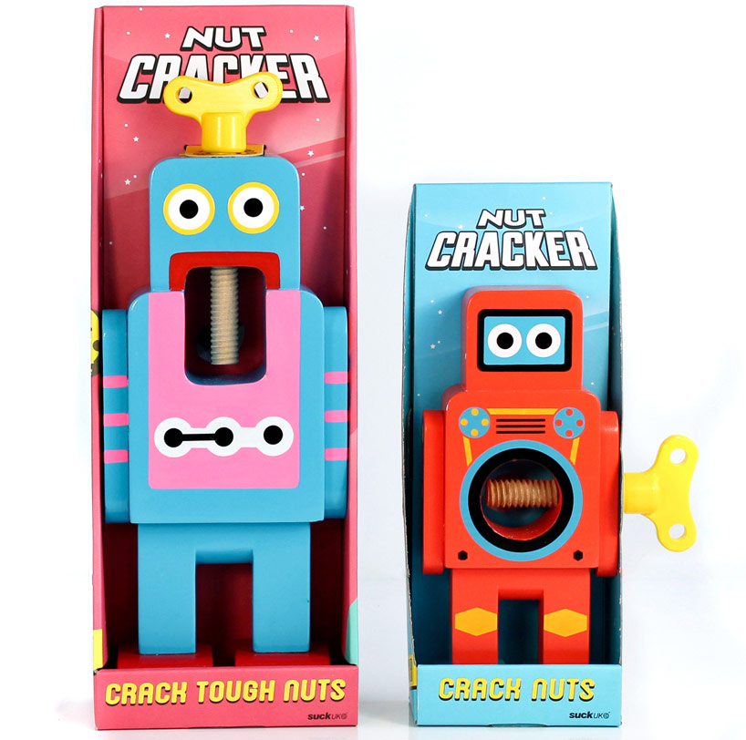 suck uk: wooden robot nutcrackers by matthias zschaler