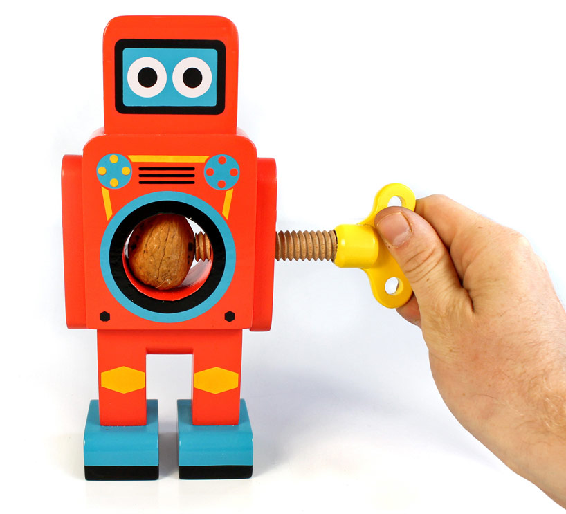 suck uk: wooden robot nutcrackers by matthias zschaler