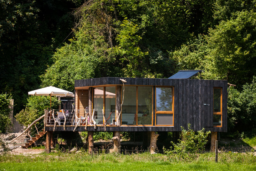 sustainable passive holiday house upfrnt architects WHD interieurbouw swarthout energy designboom sustainable passive holiday house on river geul by upfrnt