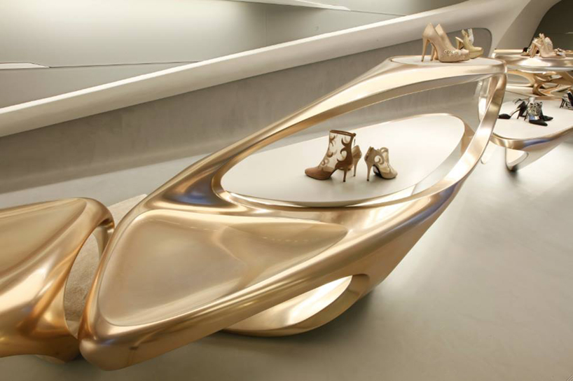 stuart weitzman milan flagship store by zaha hadid