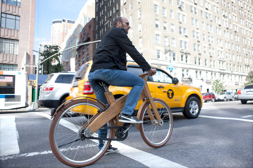 jan gunneweg combines nature + city with wooden bough bikes 