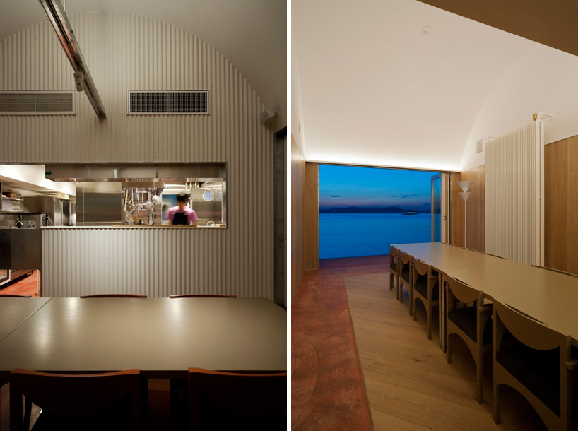 CASE-REAL aligns restaurant on the sea in teshima, japan