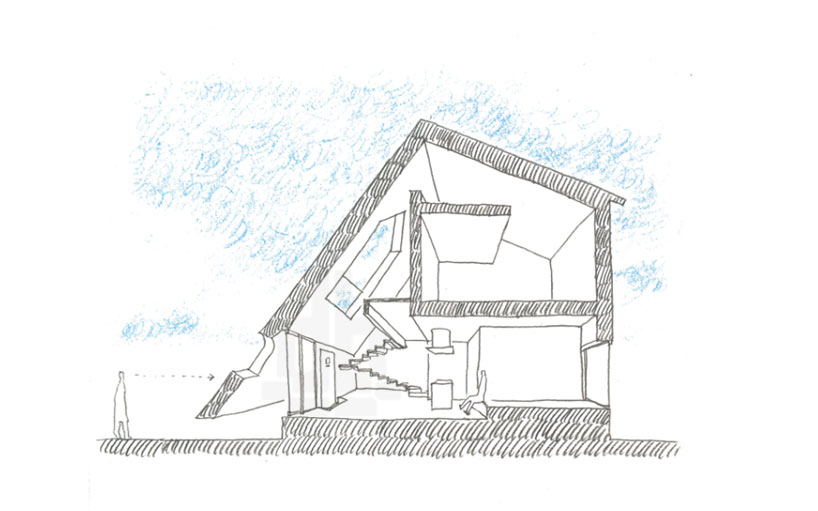 mamiya shinichi design studio interprets /slash as house