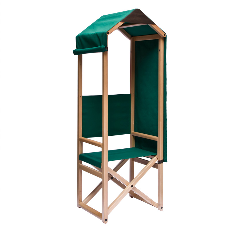 giulio iacchetti designs rolo folding chair as an outdoor shelter