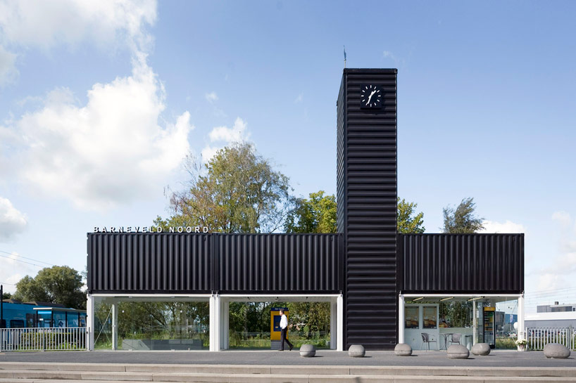 NL architects convert containers into barneveld noord station