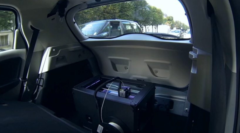 le fabshop transforms an electric car into a mobile 3D print lab