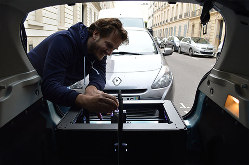 le fabshop transforms an electric car into a mobile 3D print lab