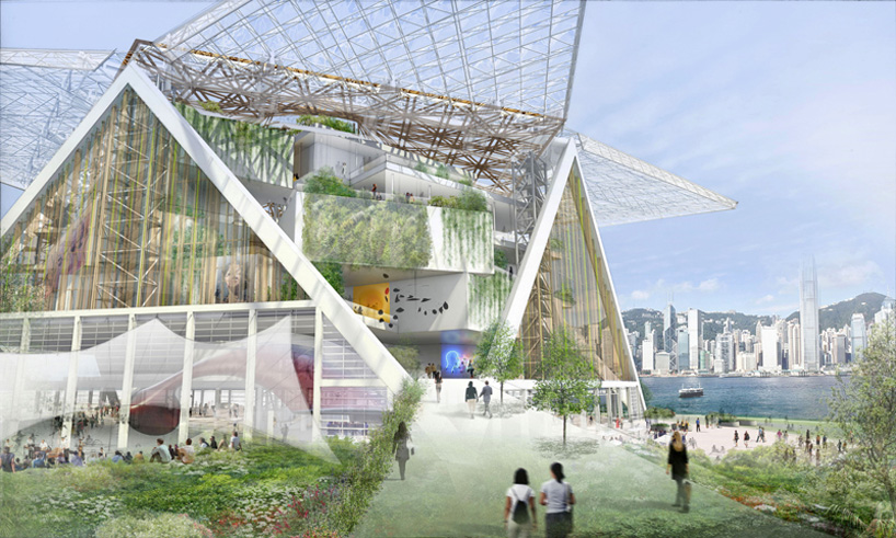 shigeru ban proposes M+ museum with transformable wings