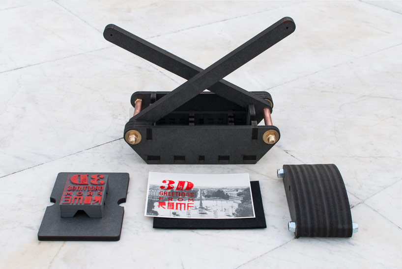 stampomatica by tecnificio and lino's type designboom stampomatica 3D printed letterpress machines