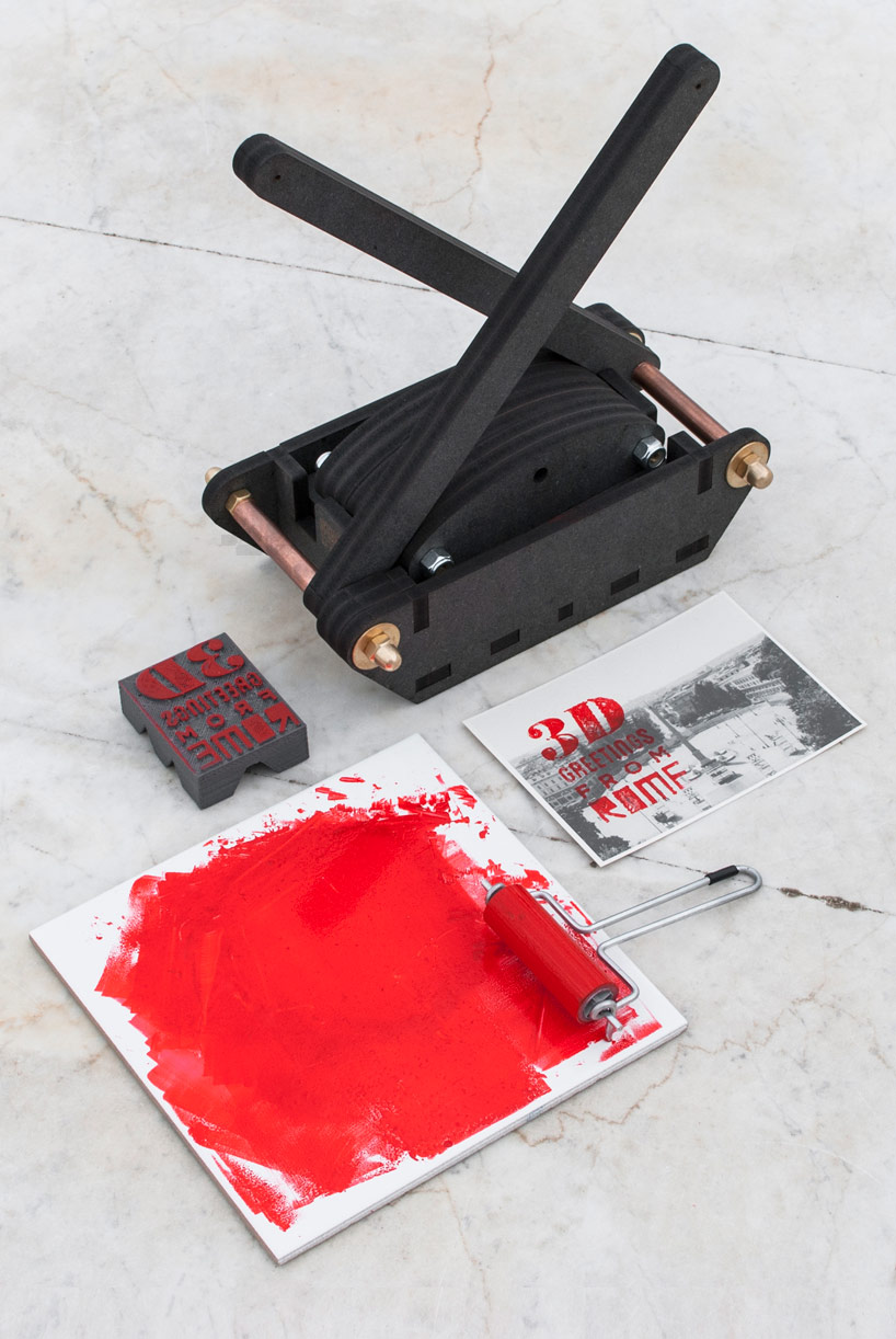 stampomatica by tecnificio and lino's type designboom stampomatica 3D printed letterpress machines