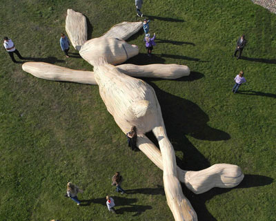sunbathing hare by florentijn hofman lounges in st. petersburg
