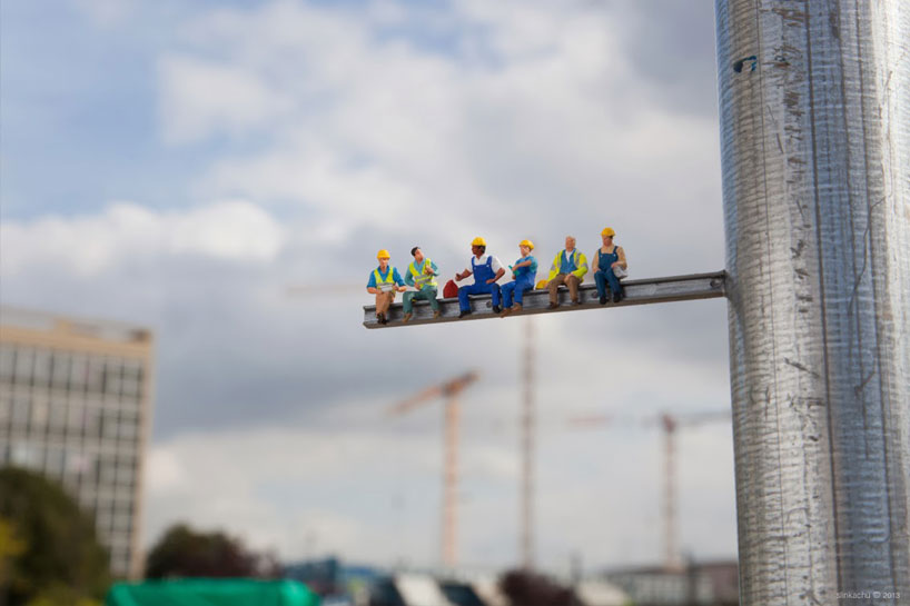 miniature workers by slinkachu raise unemployment awareness