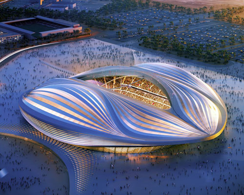 zaha hadid unveils qatar 2022 FIFA world cup stadium design