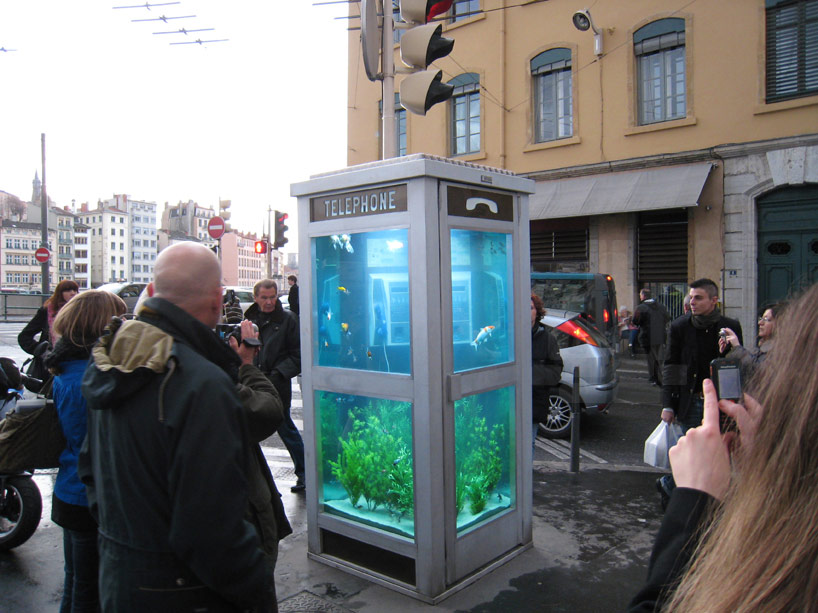 phone booth aquariums by benedetto bufalino + benoit deseille